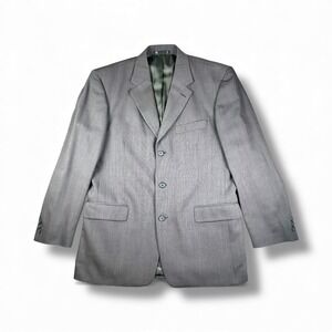 Emanuel Ungaro Men's 40R Gray 100% Wool 3 Button Sport Coat Blazer No Vent